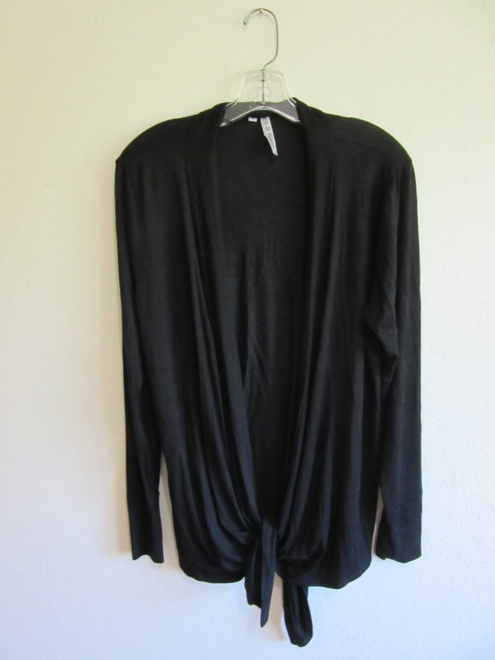 Alex & Harry Black Long Sleeve S Open Cardigan with Front Tie